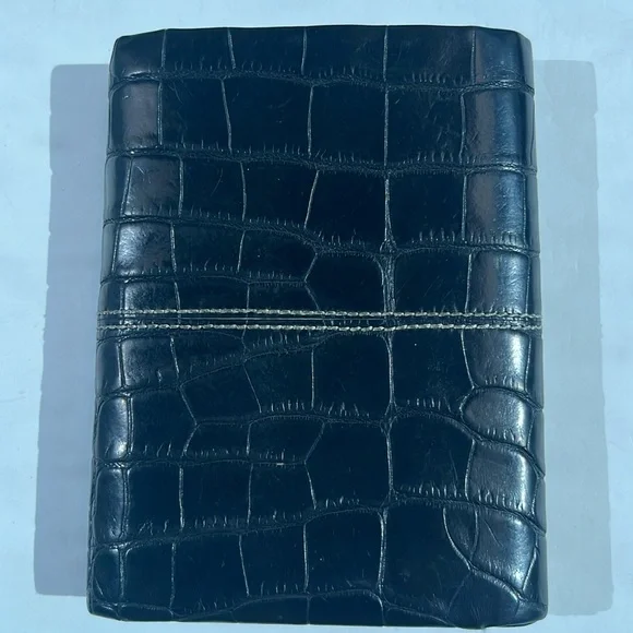 Authentic TOD’S Black Alligator Leather Tri-Fold Wallet